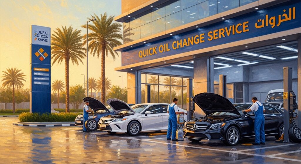 Quick oil change service Dubai Silicon Oasis